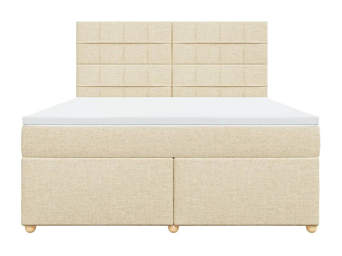 Sommier à lattes de lit avec matelas Crème 180x200 cm Tissu