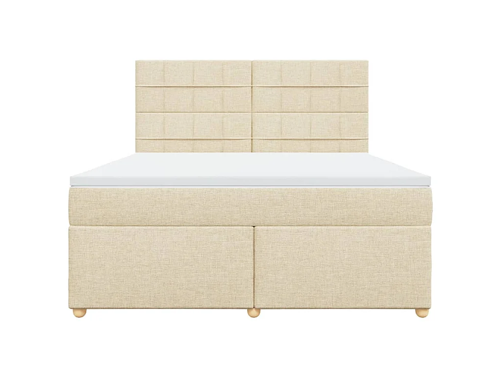 Boxspringbett mit Matratze Creme 180x200 cm Stoff