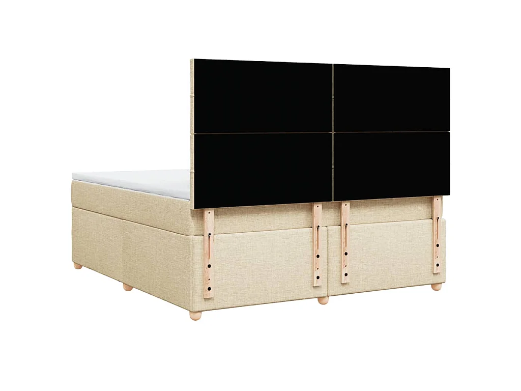 Boxspringbett mit Matratze Creme 180x200 cm Stoff