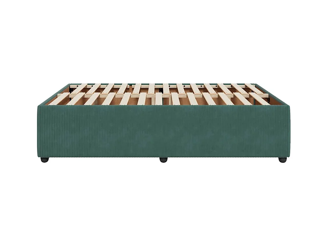 Cadre de lit sans matelas vert foncé 140x190 cm velours