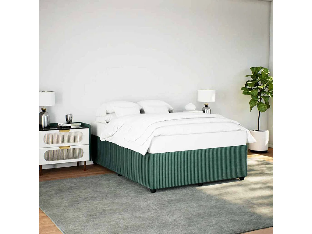Bedframe zonder matras 140x190 cm fluweel donkergroen
