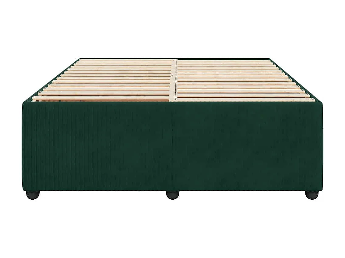 Cadre de lit sans matelas vert foncé 140x190 cm velours