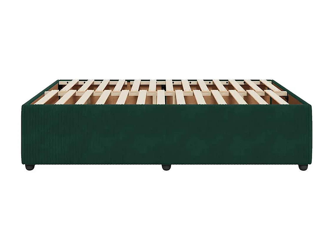 Cadre de lit sans matelas vert foncé 140x190 cm velours