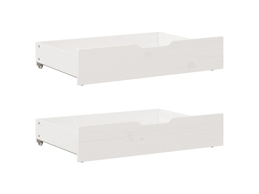 Slaapbank met onderschuifbed/lades zonder matras 90x190 cm wit