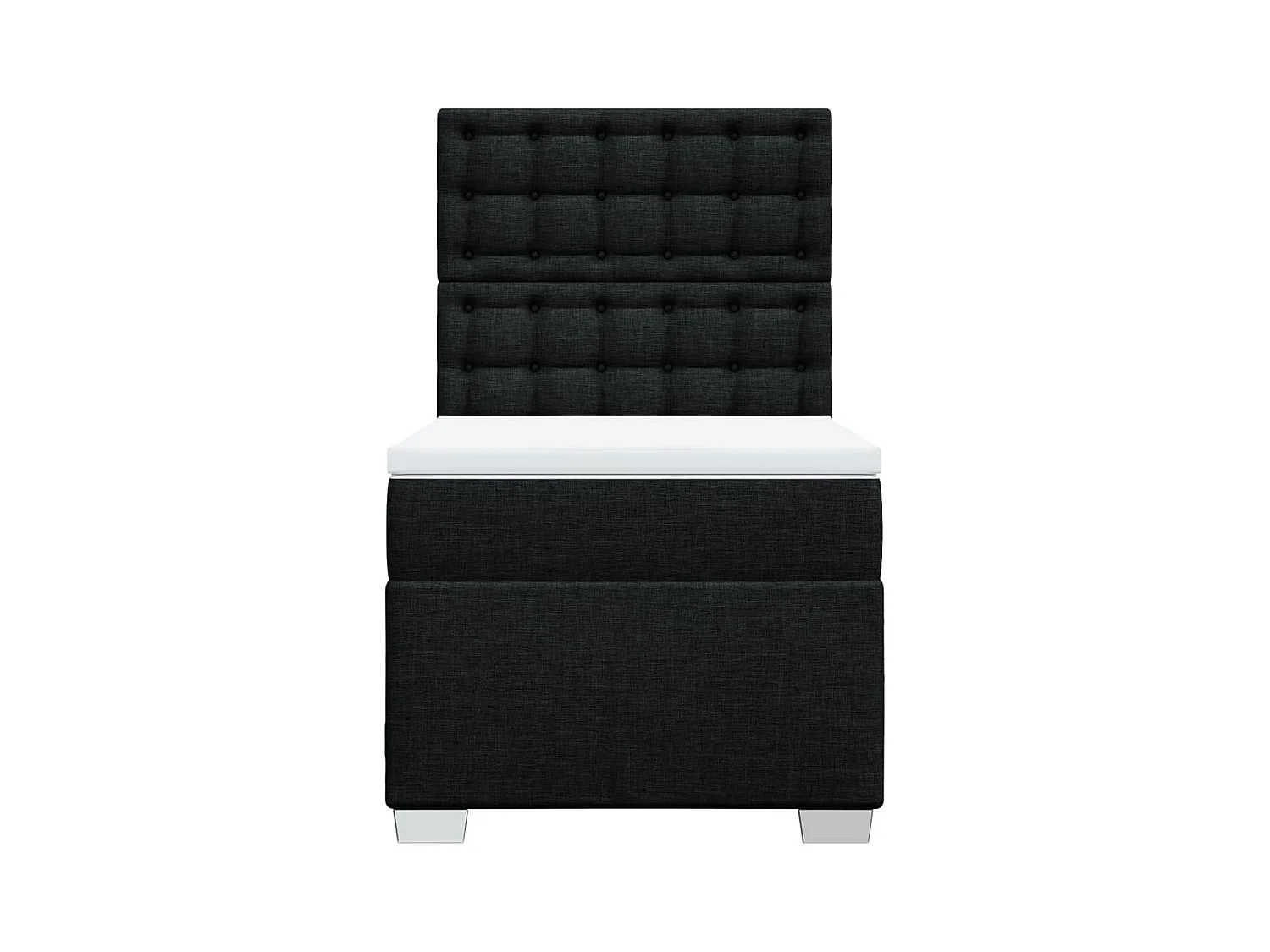 Boxspringbett mit Matratze Schwarz 90x200 cm Stoff