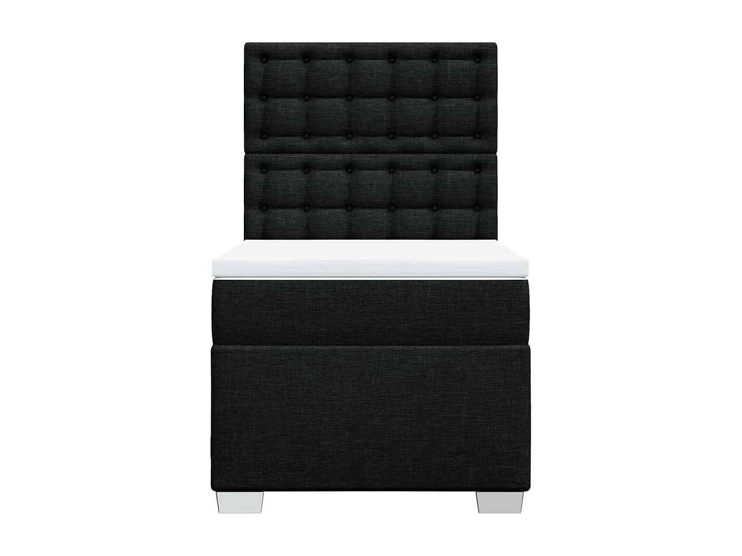 Boxspringbett mit Matratze Schwarz 90x200 cm Stoff