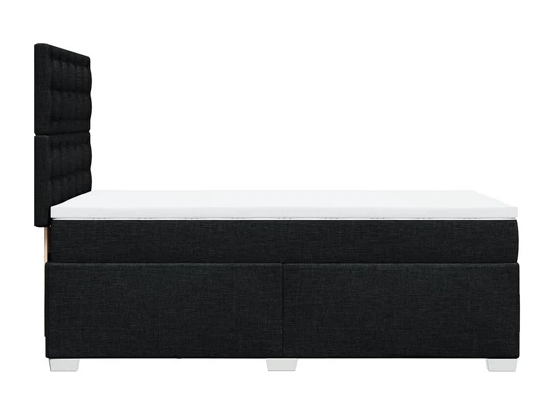 Boxspringbett mit Matratze Schwarz 90x200 cm Stoff