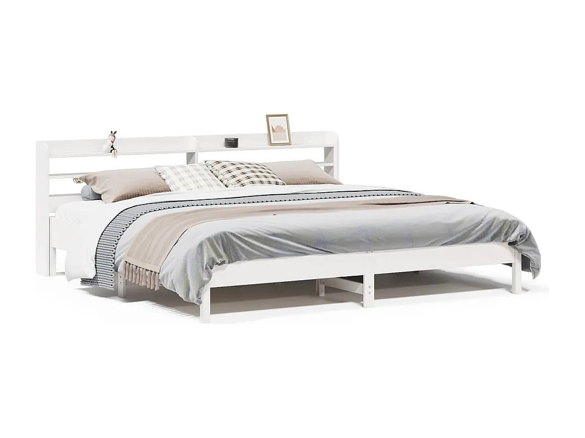 Letto senza Materasso Bianco 180x200 cm Legno Massello di Pino