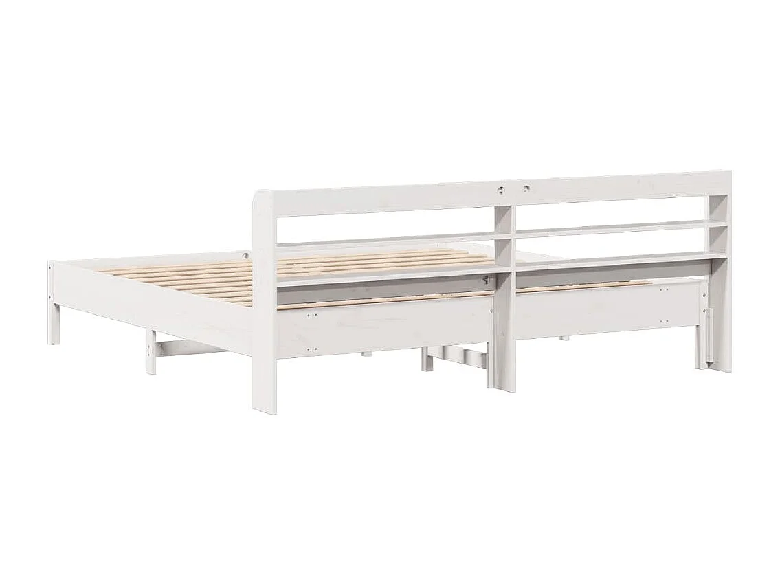 Letto senza Materasso Bianco 180x200 cm Legno Massello di Pino