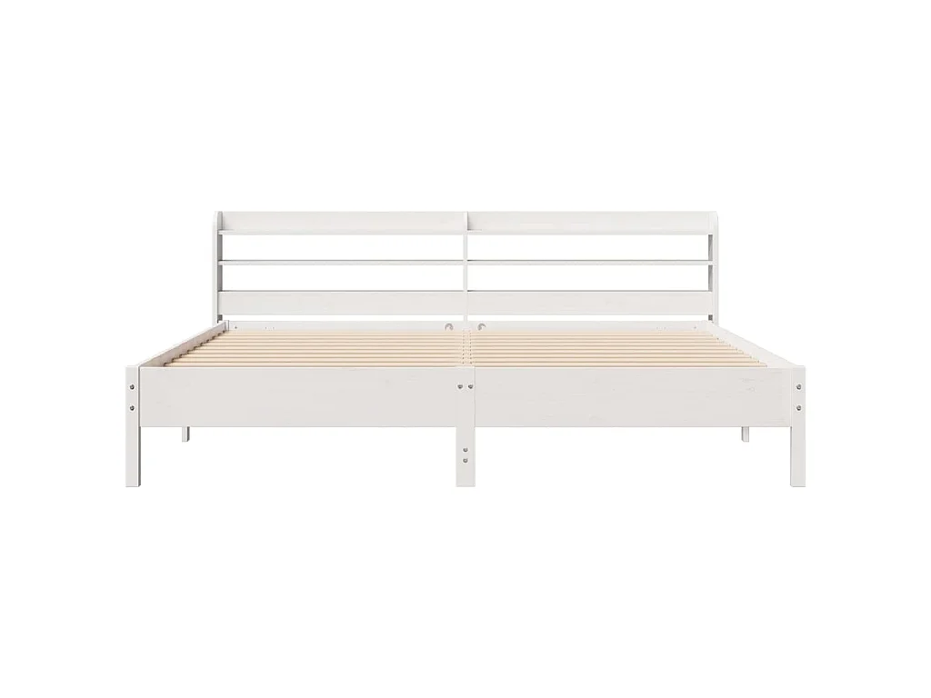 Bedframe zonder matras massief grenenhout wit 180x200 cm