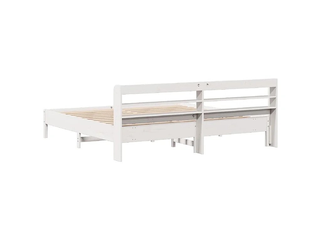 Bedframe zonder matras massief grenenhout wit 180x200 cm