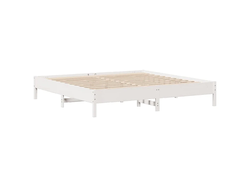 Bedframe zonder matras massief grenenhout wit 180x200 cm