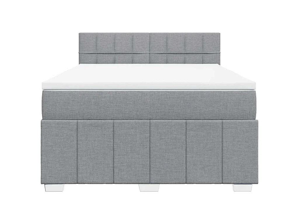 Giroletto a Molle con Materasso Grigio Chiaro 140x200cm Tessuto