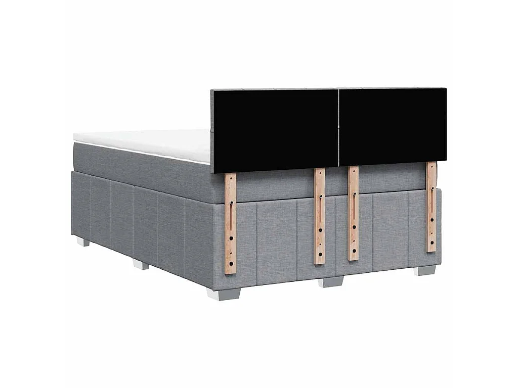 Giroletto a Molle con Materasso Grigio Chiaro 140x200cm Tessuto