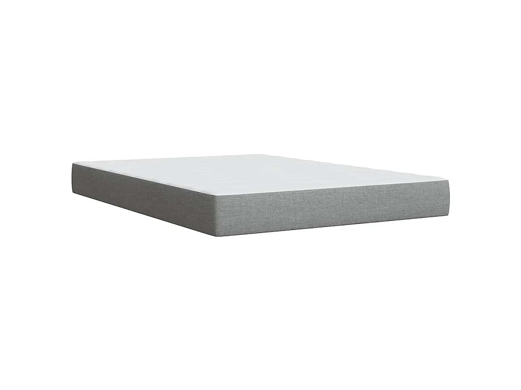 Giroletto a Molle con Materasso Grigio Chiaro 140x200cm Tessuto