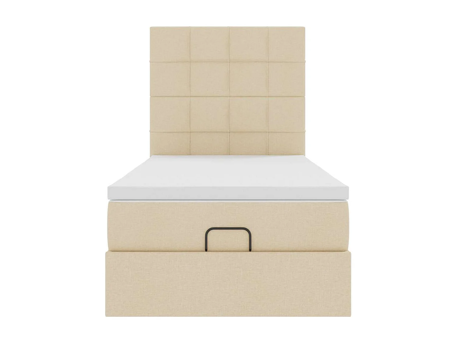 Bed poef met matras en LED's 90x200 cm stof crèmekleurig