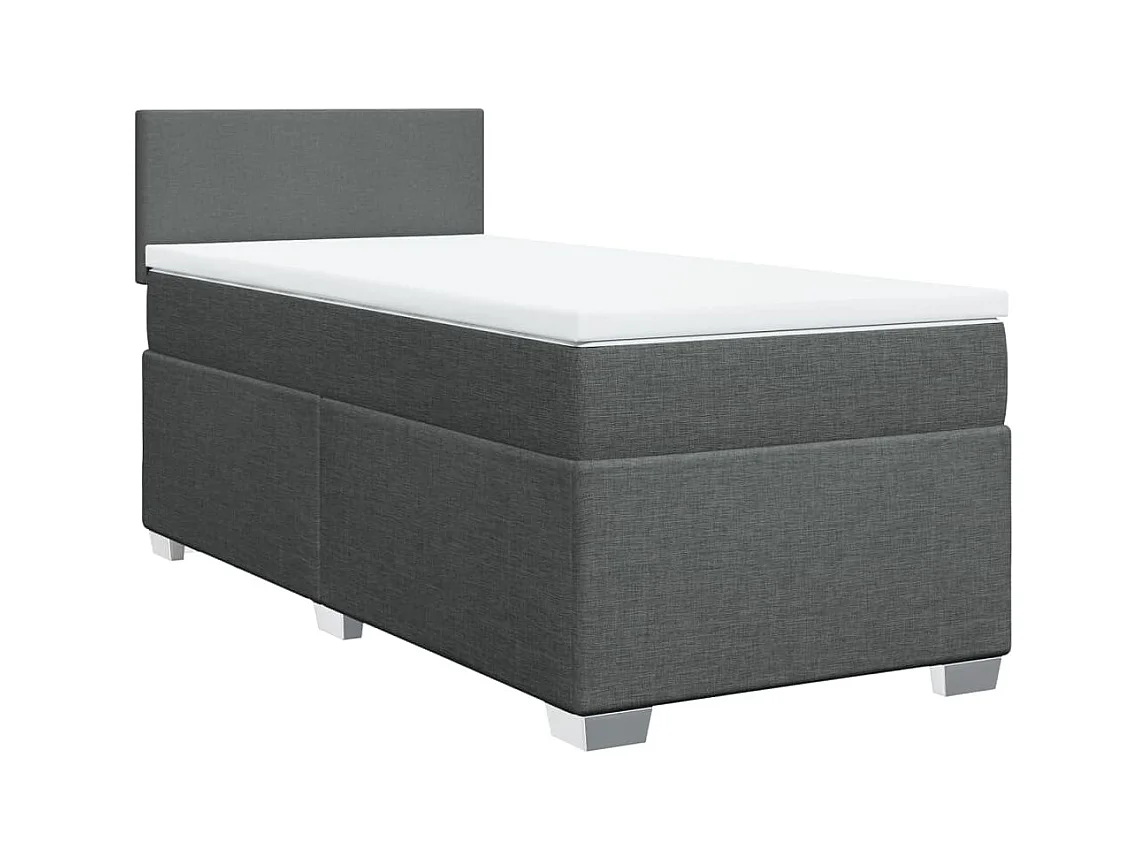 Boxspringbett mit Matratze Dunkelgrau 90x200 cm Stoff