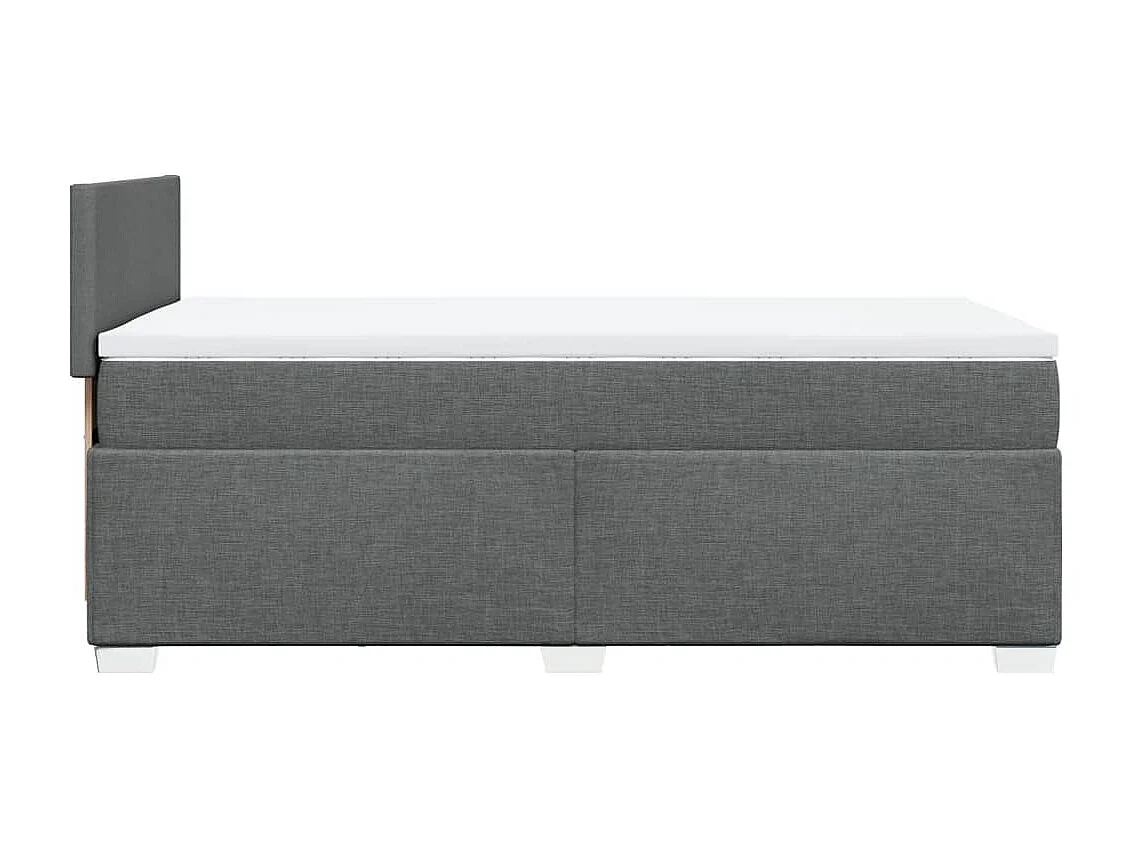 Sommier à lattes de lit avec matelas Gris foncé 90x200 cm Tissu