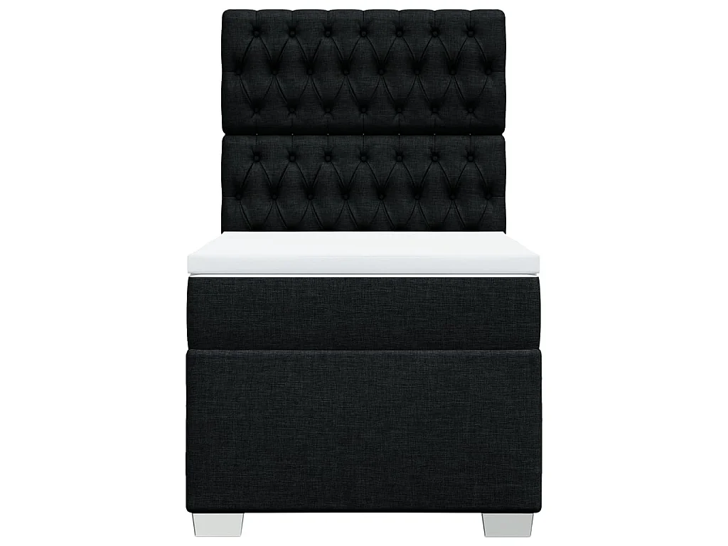 Sommier à lattes de lit avec matelas Noir 90x200 cm Tissu