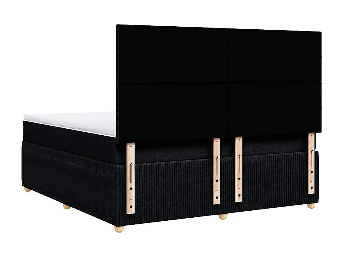 Giroletto a Molle con Materasso Nero 180x200 cm in Tessuto