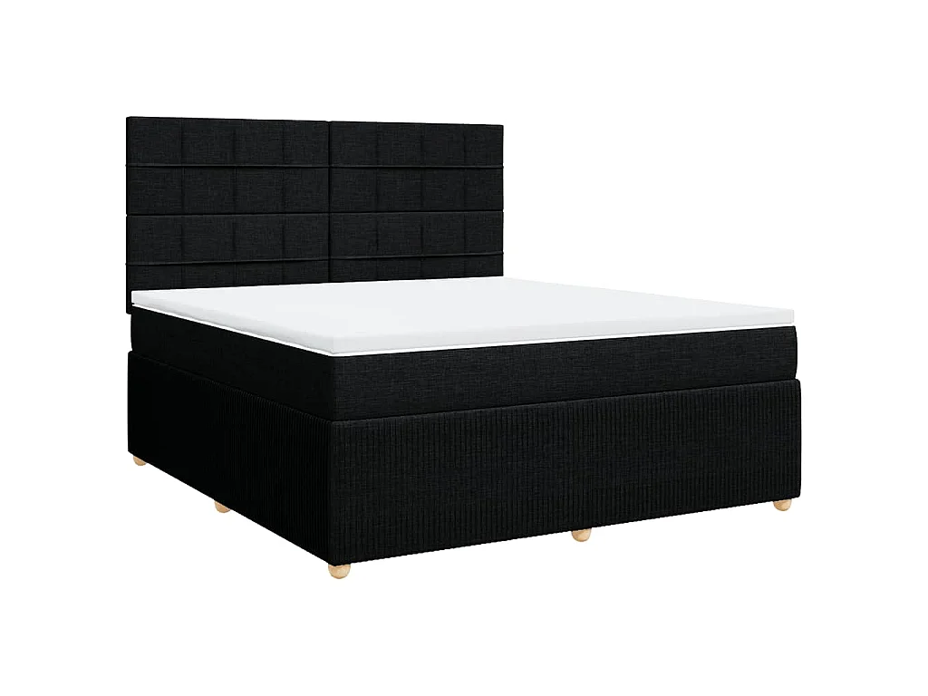Giroletto a Molle con Materasso Nero 180x200 cm in Tessuto