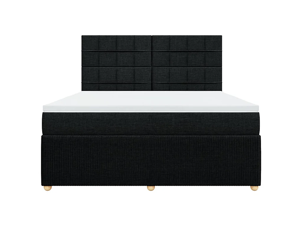 Giroletto a Molle con Materasso Nero 180x200 cm in Tessuto