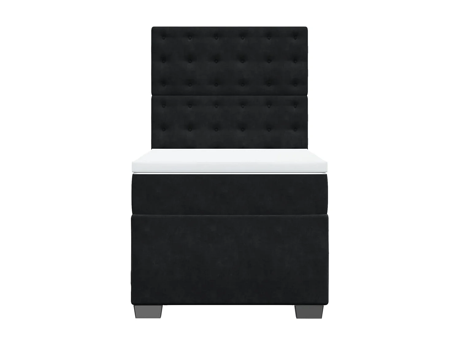 Sommier à lattes de lit avec matelas Noir 90x200 cm Velours