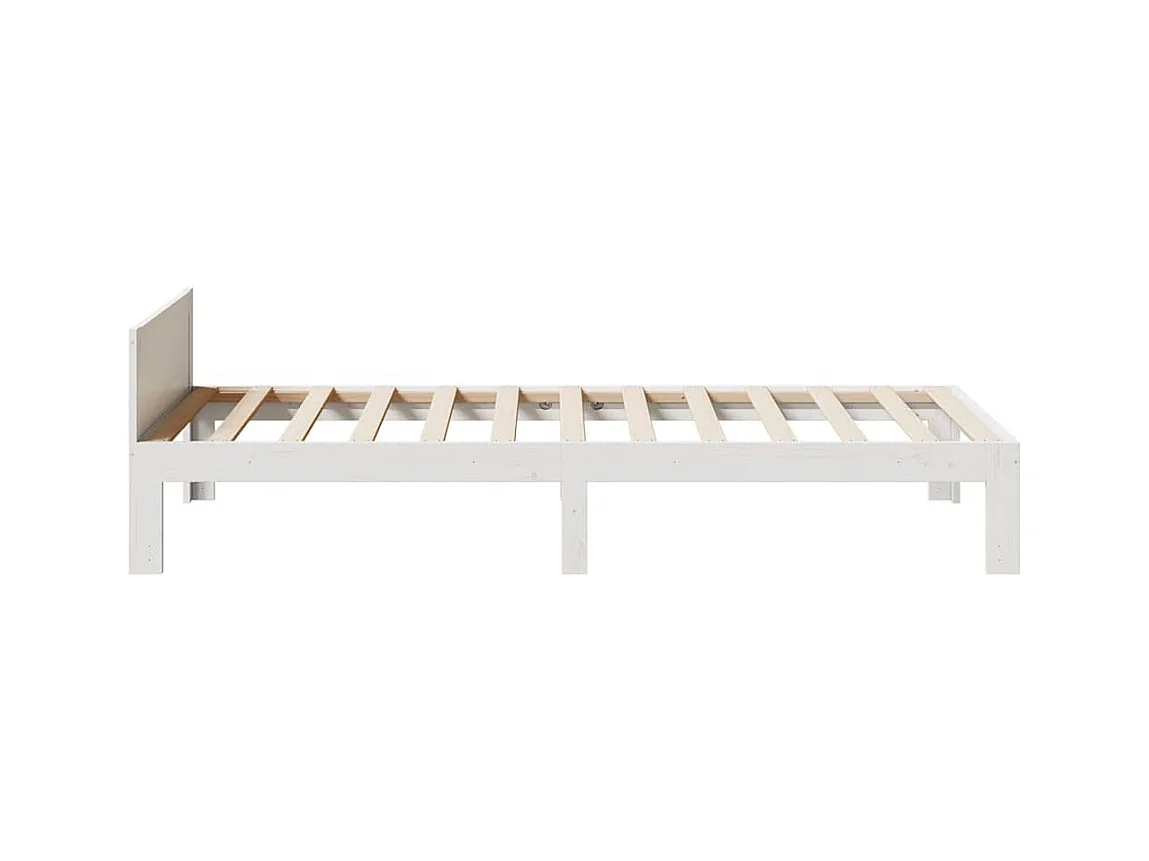 Cadre de lit sans matelas blanc 90x200 cm bois de pin massif