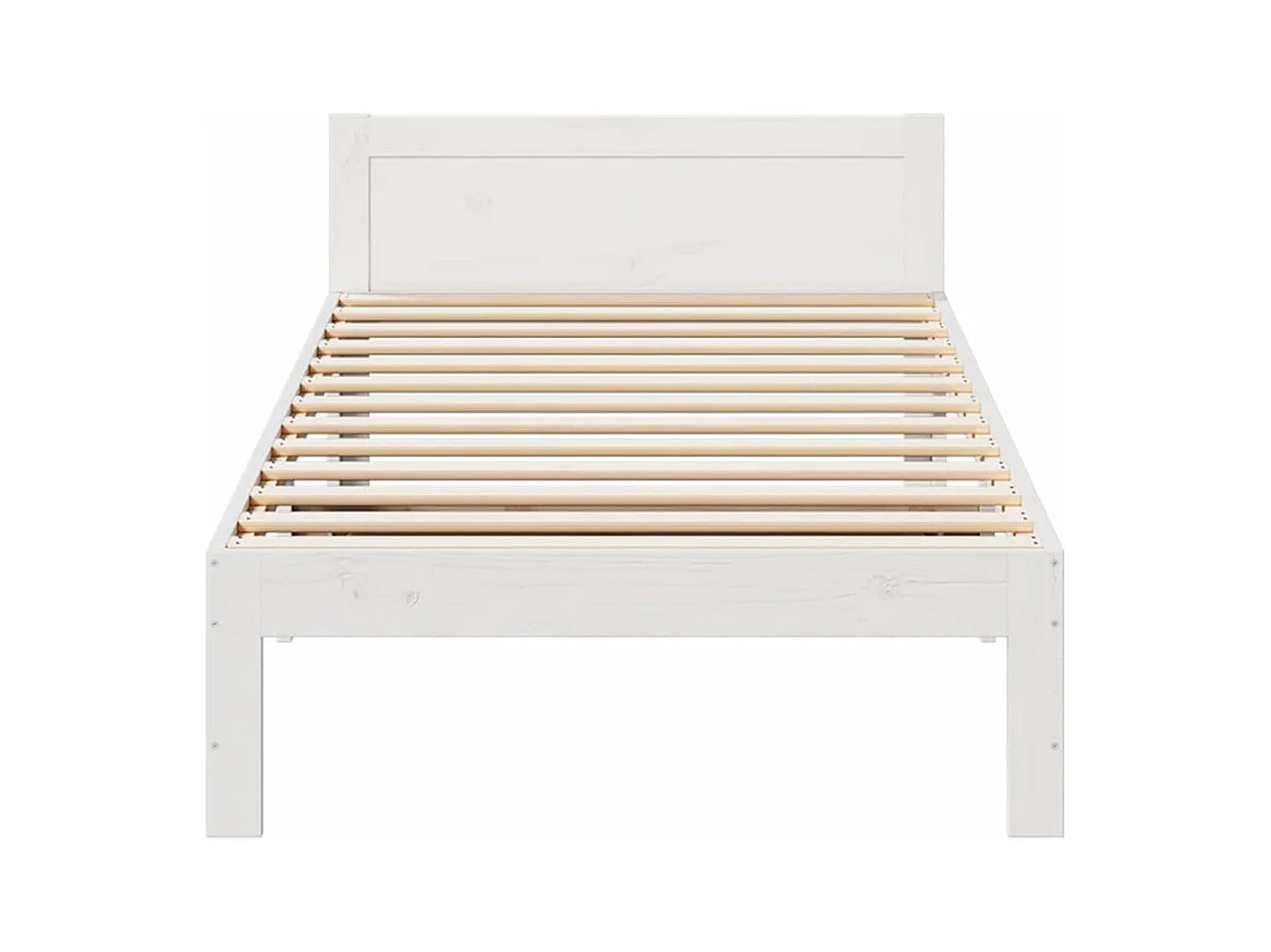 Cadre de lit sans matelas blanc 90x200 cm bois de pin massif