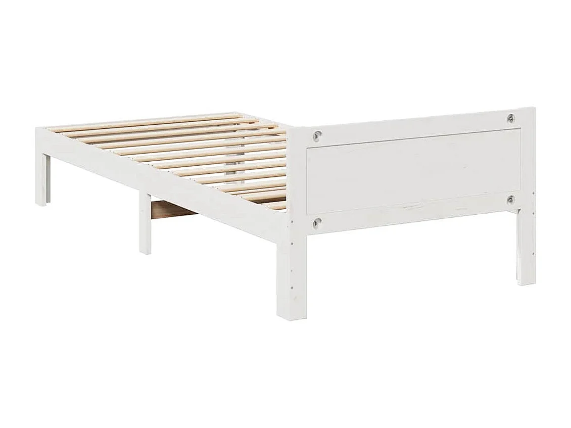 Cadre de lit sans matelas blanc 90x200 cm bois de pin massif