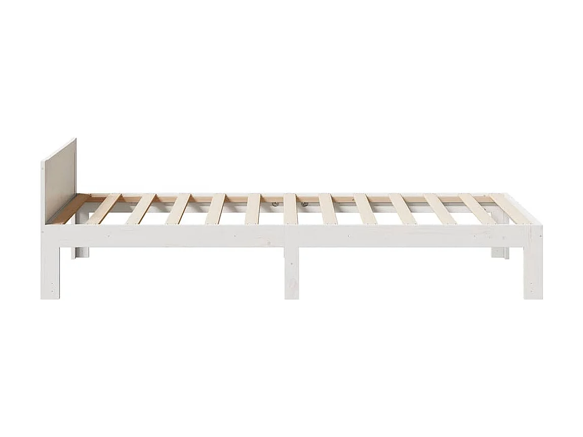 Cadre de lit sans matelas blanc 90x200 cm bois de pin massif