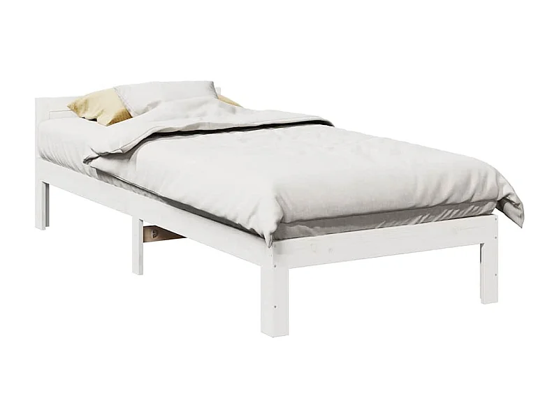 Bedframe zonder matras massief grenenhout wit 90x200 cm