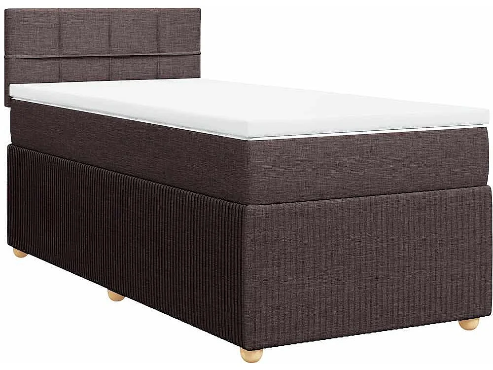 Sommier à lattes de lit avec matelas Marron foncé 100x200 cm