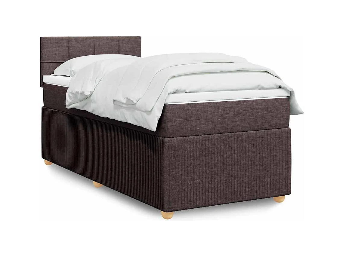 Boxspringbett mit Matratze Dunkelbraun 100x200 cm Stoff