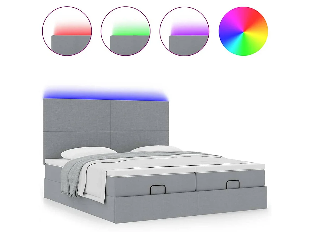 Struttura Letto Pouf con Materassi 160x200 cm in Tessuto