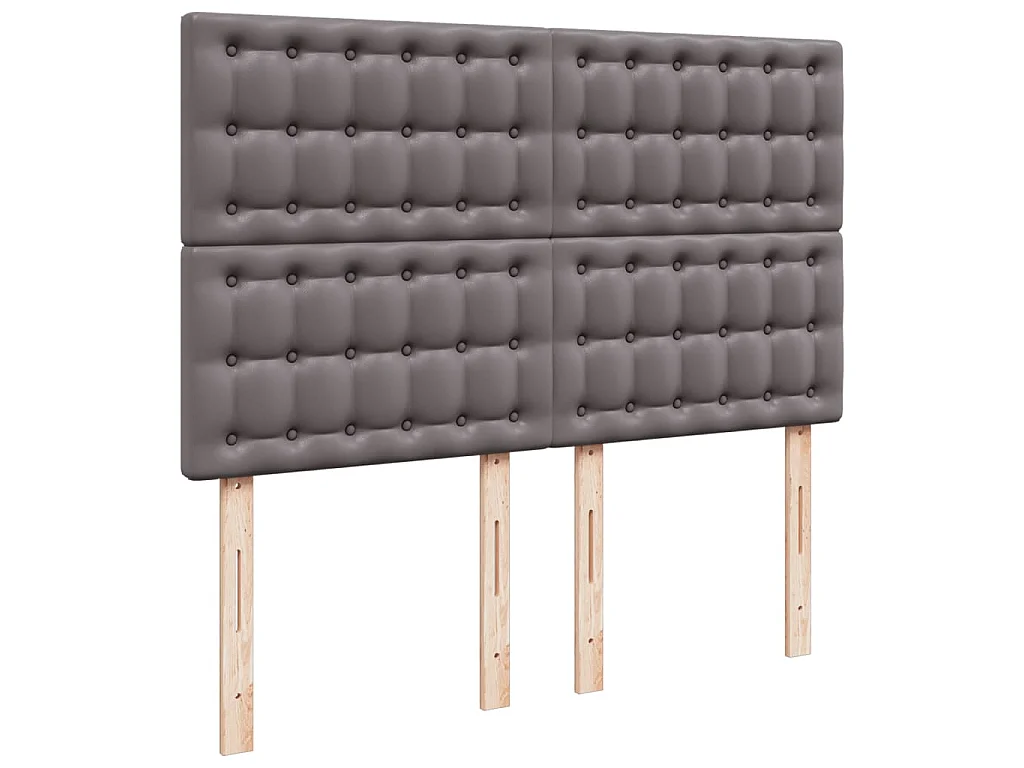 Cama com molas/colchão 140x190 cm couro artificial cinzento
