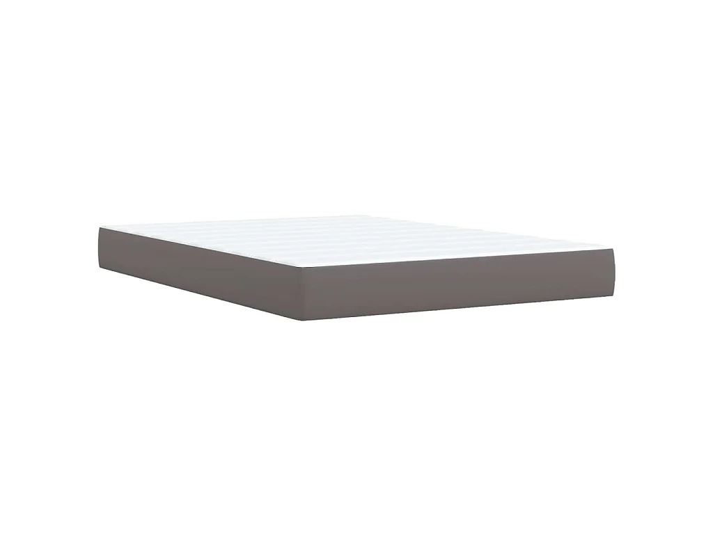 Cama com molas/colchão 140x190 cm couro artificial cinzento