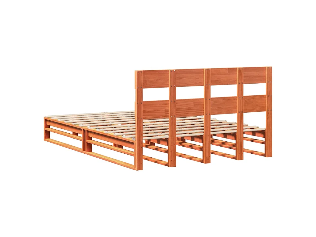 Massivholzbett ohne Matratze Wachsbraun 140x200 cm Kiefernholz