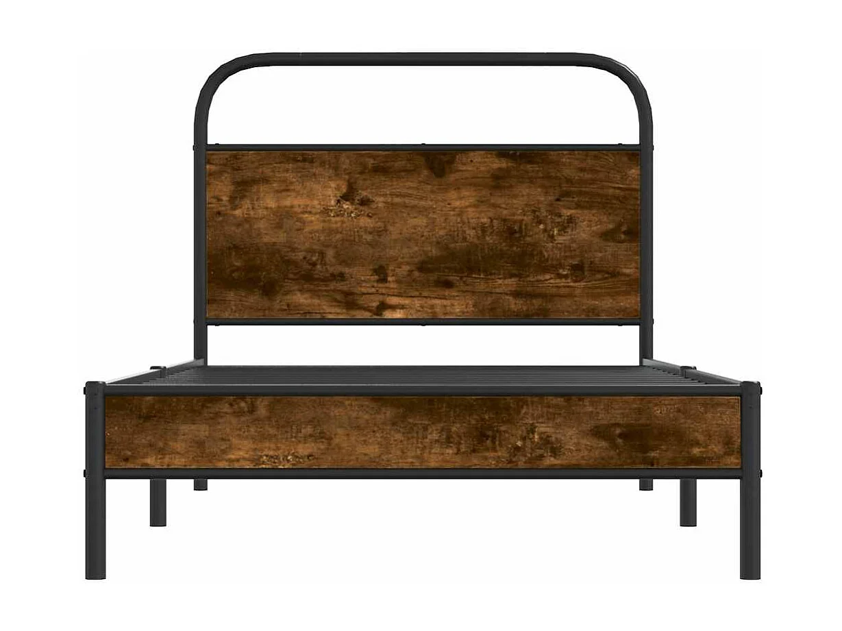 Cadre de lit sans matelas 90x190cm chêne fumé bois d'ingénierie