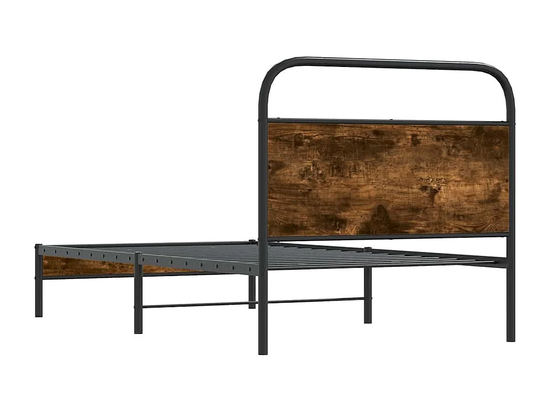 Cadre de lit sans matelas 90x190cm chêne fumé bois d'ingénierie