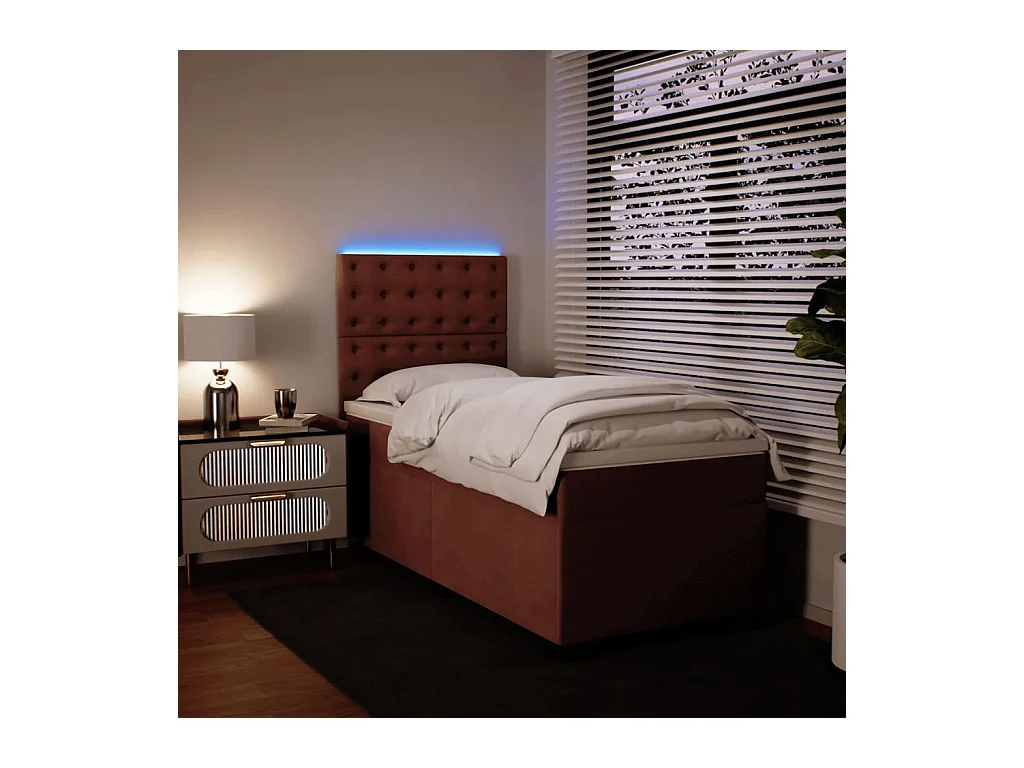 Sommier à lattes de lit avec matelas Rose 90x200 cm Velours