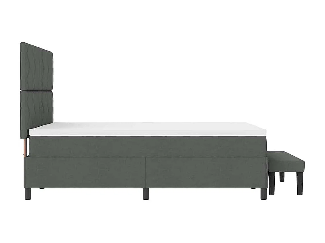 Lit à ressorts avec matelas Gris foncé 140 x 190 cm