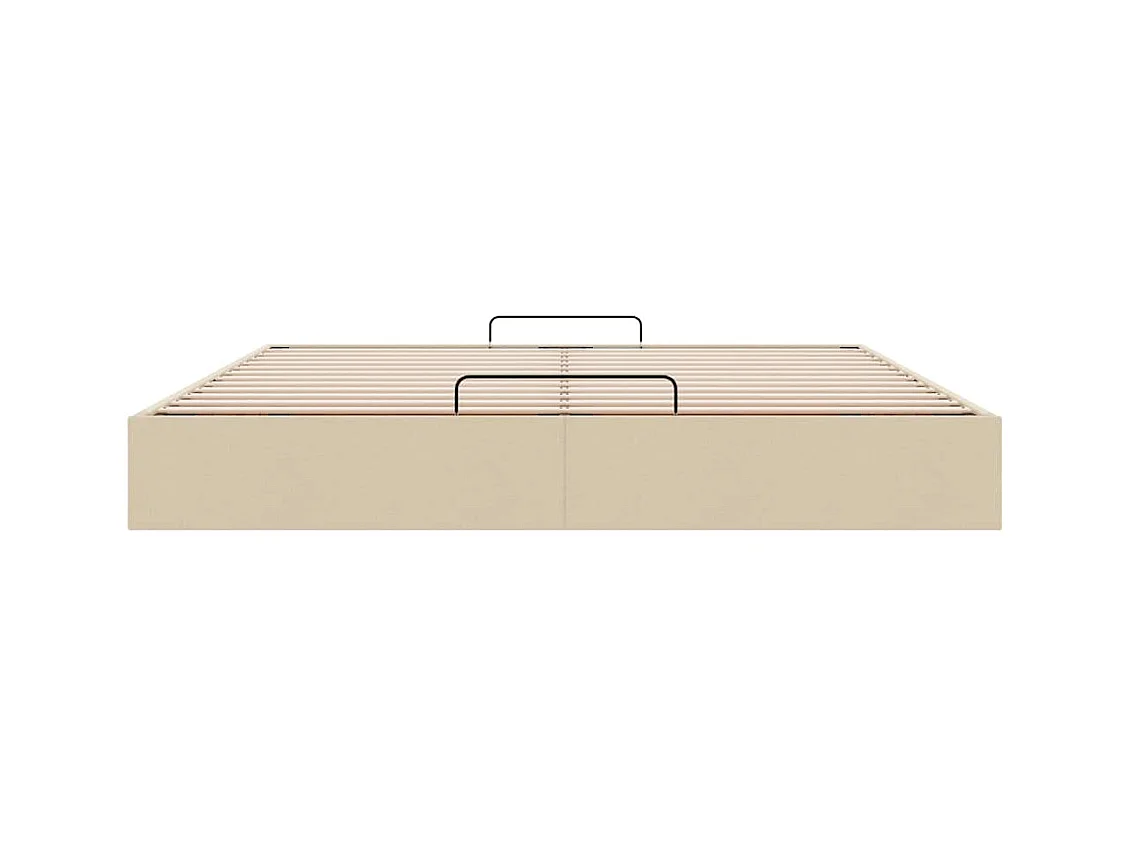 Cadre de lit ottoman sans matelas crème 160x200 cm tissu