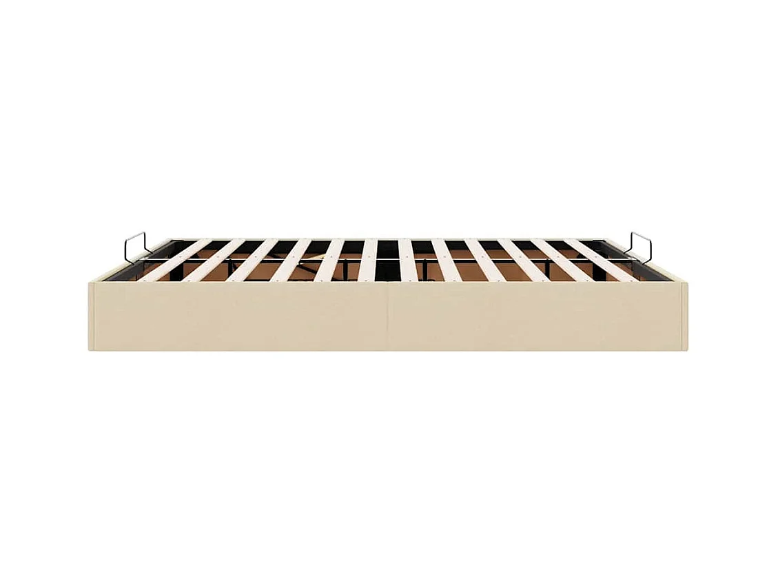 Cadre de lit ottoman sans matelas crème 160x200 cm tissu