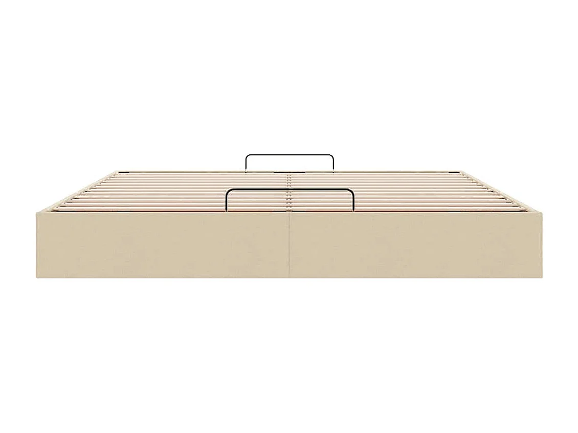 Cadre de lit ottoman sans matelas crème 160x200 cm tissu