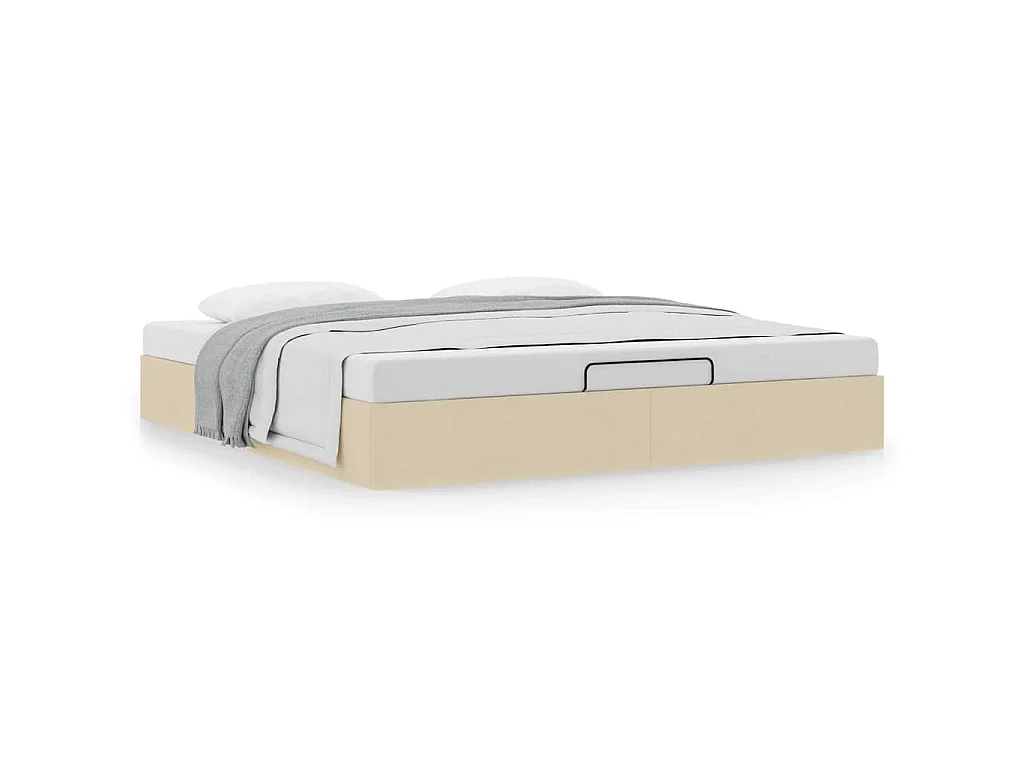 Estrutura cama otomana sem colchão 160x200 cm tecido cor creme