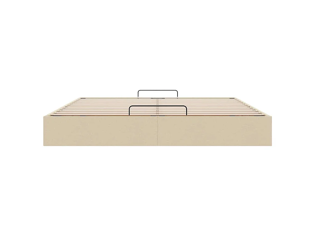 Cadre de lit ottoman sans matelas crème 160x200 cm tissu