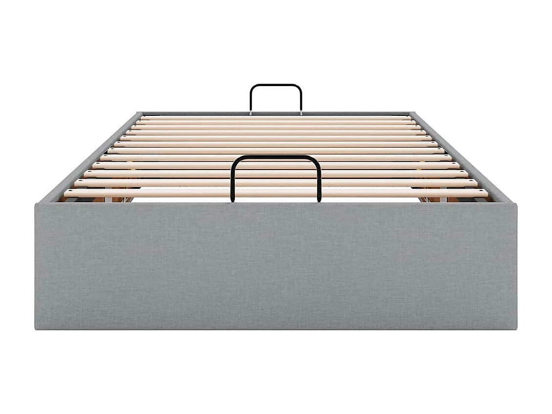 Cadre de lit ottoman sans matelas gris clair 90x190 cm tissu