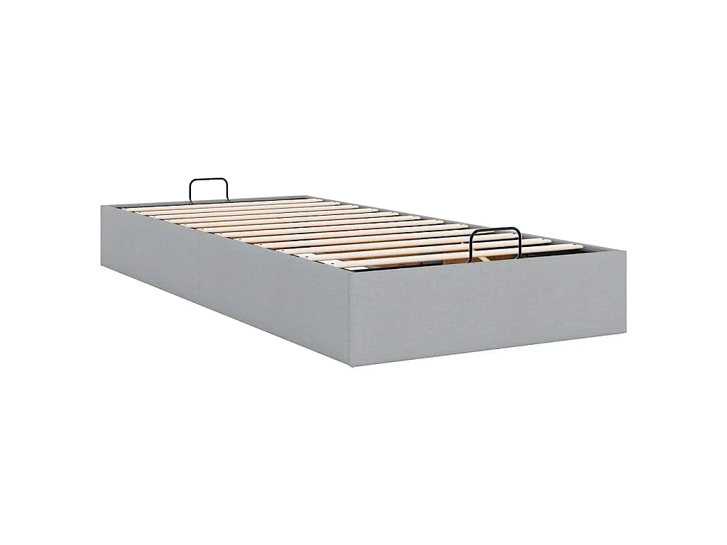 Estrutura de cama otomana sem colchão 90x190 cm cinzento claro