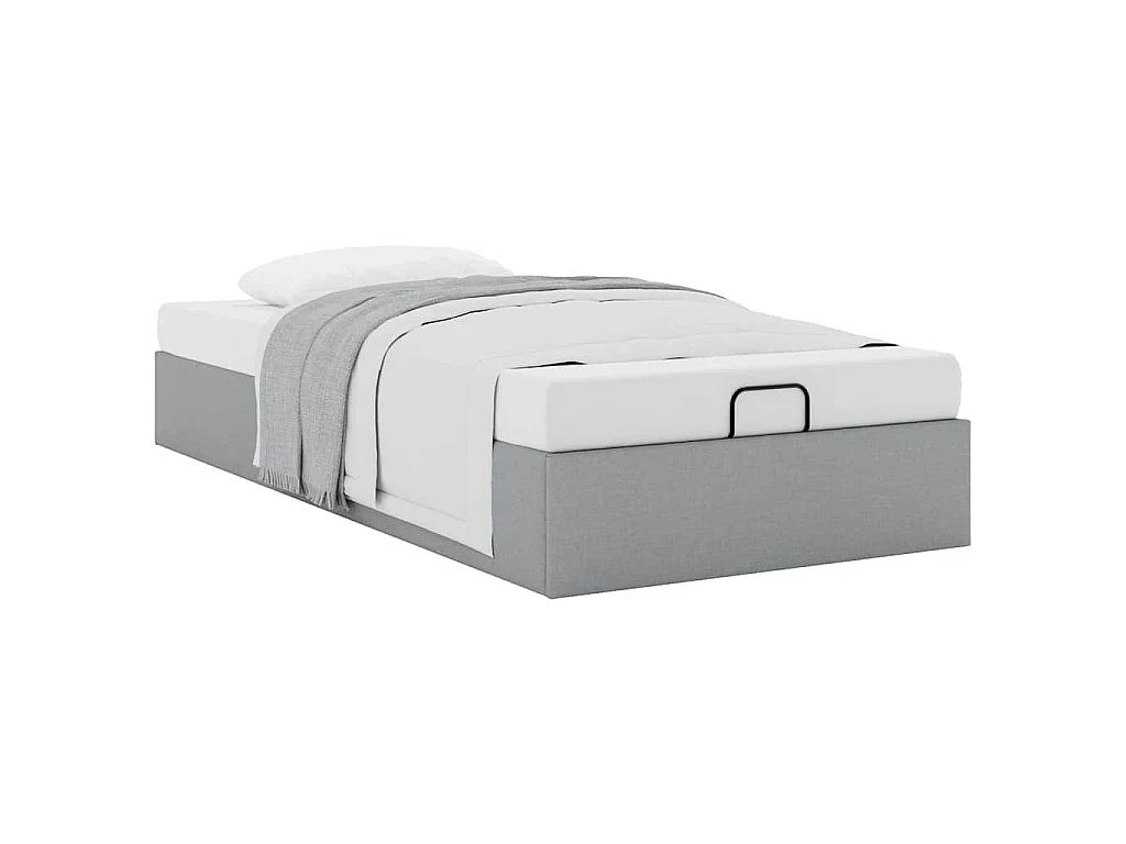 Bedframe zonder matras 90x190 cm stof lichtgrijs